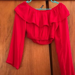 Red crop top